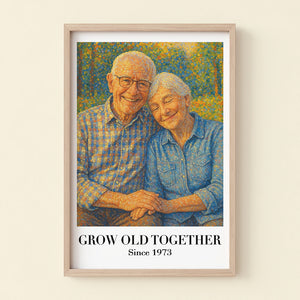 Pointillism Art Couple Poster Custom Photo Gifts For Couple 01OHDT230725-Homacus