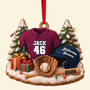 Batter Up Wood Effect Ornament, Personalized Gifts For Sport Lovers 04QHTN141026 - Ornament - GoDuckee
