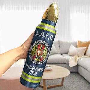 Fire Department Bullet Tumbler - Custom Fire Station Logo Gifts For Firefighter With Name, Number Tag 02qhqn121224 - Tumbler Cup - GoDuckee