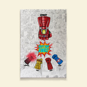 Fist Bump, Best Dad Ever - Personalized Canvas Poster - Father's Day Gift For Dad - Poster & Canvas - GoDuckee