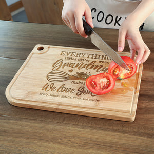Grandma We Love You, Personalized Engraved Cutting Board, Gifts For Grandma - Home Decor - GoDuckee