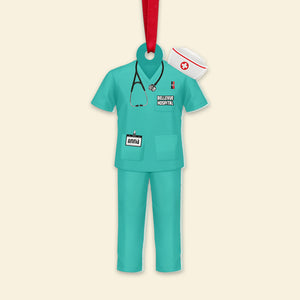 Nurse Uniform Ornament, Personalized Acrylic Ornament, Chirstmas Gift For Nurse - Ornament - GoDuckee