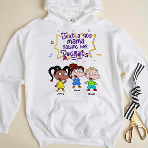 Just A 90s Mama, Gift For Mom, Personalized Shirt, Cartoon Kids Shirt 03NAHN050123TM - Shirts - GoDuckee