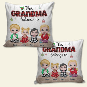 This Grandma Belongs To, Personalized Grandkids Square Pillow, Christmas Gift For Grandma, Family Gift - Pillow - GoDuckee