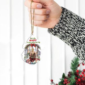 Let's Be naughty & Save Santa The Trip, Personalized Ornament, Funny Couple Gifts - Ornament - GoDuckee