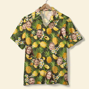 Custom Family Members' Faces Personalized Summer Hawaiian Shirt, Summer Gift For Family Members - Hawaiian Shirts - GoDuckee