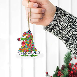 Grow Your Heart With Acceptance, Gift For Autism, Personalized Acrylic Ornament, Christmas Puzzle Hat Ornament, Christmas Gift 07QHHN121023 - Ornament - GoDuckee