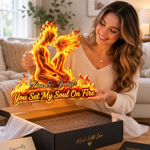 Eternal Flame Couple LED Wall Sign - Personalized Gifts For Couples 07HUDT250726 - Led Wall Sign - GoDuckee