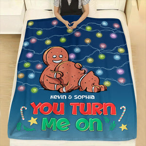 You Turn Me On, Personalized Blanket, Funny Couple Gifts - Blanket - GoDuckee