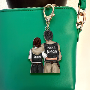 Personalized Gifts For Police Couple Keychain 03QHHU220125TM - Keychains - GoDuckee