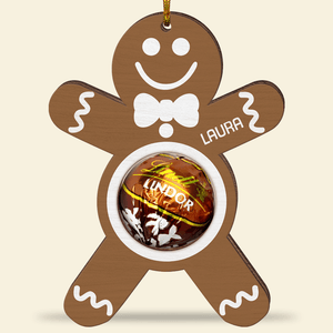 Kids Christmas Chocolate Holder-Personalized Wood Ornament- Gift For Kids- Christmas Ornament - Ornament - GoDuckee