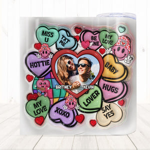 Custom Photo Gifts For Couple Tumbler Miss You My Love Valentine's Gifts - Tumbler Cup - GoDuckee