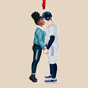 Sport Kissing Couple, Personalized Ornament, Gift For Christmas - Ornament - GoDuckee