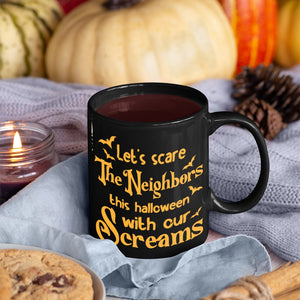 Naughty Couple, Let's Scare The Neighbors, Personalized Coffee Mug, Halloween Gifts For Couple - Coffee Mug - GoDuckee