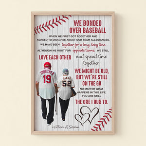 Personalized Gifts For Baseball Couple Canvas Print We Bonded Over Baseball - Poster & Canvas - GoDuckee