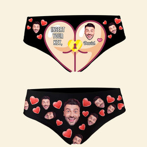 Insert Your Key - Let Me Unlock , Personalized Couple Boxer Briefs, Gifts For Him Gifts For Her - Boxer Briefs - GoDuckee