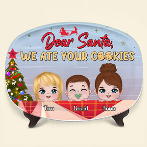 Dear Santa, We Ate Your Cookies - Personalized Resin Plate - Christmas Gift For Grandparents - Resin Plate - GoDuckee
