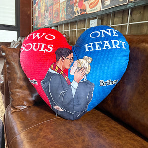 Two Souls One Heart, Custom Shape Pillow, Magical Couple Gifts 01HUDT030124TM - Pillow - GoDuckee