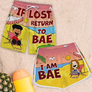 Personalized Gifts For Couple Matching Beach Shorts, Couple On Summer Vacation 02qhpu150125pa - Shorts and Pants - GoDuckee