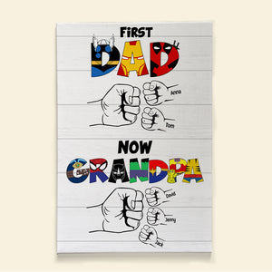 First Dad Now Grandpa Personalized Canvas Print-01QHTN250523HH - Poster & Canvas - GoDuckee