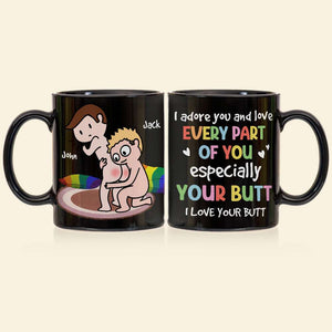 I Adore You And Love Every Part Of You, Personalized Mug, Gift For Couple, LGBT+ Couple - Coffee Mug - GoDuckee