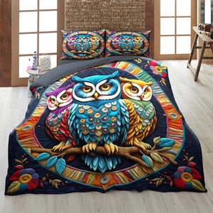 Personalized Owl Quilt Bed Set 04hutn200125 - Blanket - GoDuckee