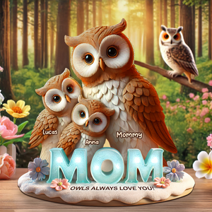 Owl Mom Plaque - Personalized Gifts For Mom 01hupu170425 - Shaped Plaques - GoDuckee