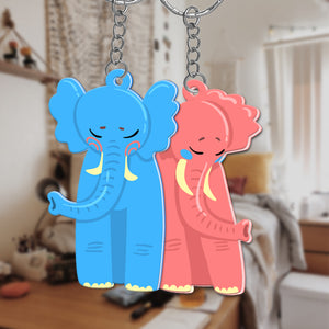 Personalized Elephant Couple Keychains - Couple Gift - Keychains - GoDuckee