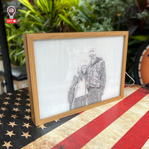 Gifts For Hunting Couple, Personalized Light Picture Frame - Poster & Canvas - GoDuckee