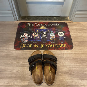 Drop In if You Dare 01QHDT080923 Personalized Doormat, Gifts For Horror Family - Doormat - GoDuckee
