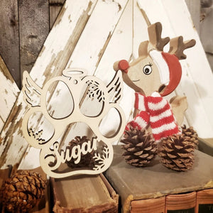 Dog Paw Snowflake, Personalized Wood Ornament, Pet Christmas Ornament, Gift For Dog Moms, Cat Moms - Ornament - GoDuckee