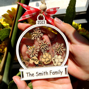 Snow Family - Personalized 4D Shaker Ornament - - GoDuckee