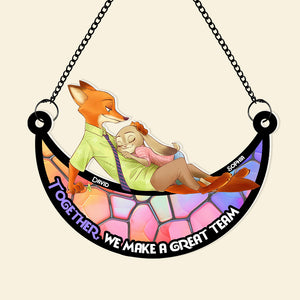 Personalized Gifts For Couple Suncatcher Ornament 05KADT060624 - Ornaments - GoDuckee