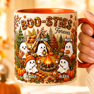 Boo-Sties Forever Fall Camping Coffee Mug - Personalized Gift For Besties 01TODT190826 - Coffee Mug - GoDuckee