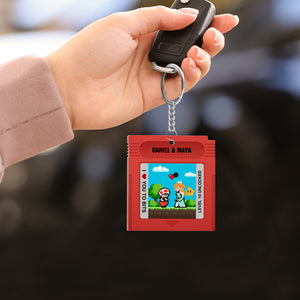 I Love You To Bits, Couple Gift, Personalized Keychain, Game Lover Couple Keychain, Gift For Gamer 02QHHN010823 - Keychains - GoDuckee