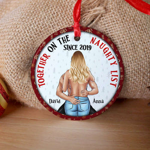 Romantic Couple, Personalized Ornament, Couple Gifts, Gifts For Him, Gifts For Her, Unique Christmas Gifts, Xmas Tree Decorations - Ornament - GoDuckee