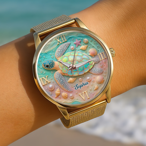 Turtle Mesh Strap Quartz Watch - Personalized Gifts For Turtle 05PGPU100725 - Quartz Watch - GoDuckee