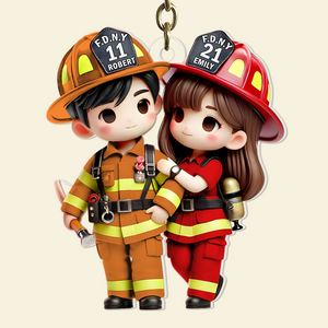 Personalized Gifts For Couple Keychain Firefighter Couple 03ohpu060225 - Keychains - GoDuckee