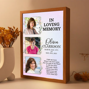 In Loving Memory, Personalized Picture Frame Light Box, Memorial Keepsakes, I Hide My Tears When I Say Your Name - - GoDuckee