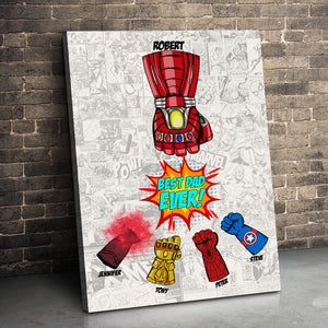Fist Bump, Best Dad Ever - Personalized Canvas Poster - Father's Day Gift For Dad - Poster & Canvas - GoDuckee