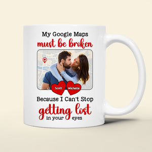 Custom Photo Gifts For Couple Personalized Coffee Mug I Can't Stop Getting Lost In Your Eyes - Coffee Mugs - GoDuckee