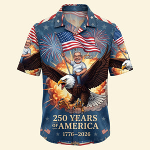Custom Photo Free Ride With American Eagle Hawaiian Shirt, Personalized Gifts For Patriots 04qhtn300526 - Hawaiian Shirts - GoDuckee