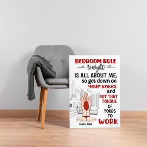Personalized Gifts For Couple Canvas Print Bedroom Rule Tonight Is All About Me - Canvas Print - GoDuckee
