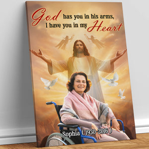 Custom Photo Gifts For Family Canvas Print 02hutn311224 God Have You In His Arms I Have You In My Heart - Poster & Canvas - GoDuckee
