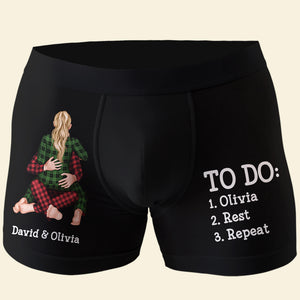 Naughty Couple, Personalized Couple Boxer Briefs, Gifts For Him Gifts For Her - Boxer Briefs - GoDuckee
