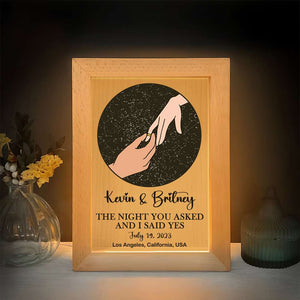 Personalized Gifts For Couple Light Frame The Night You Asked And I Said Yes 08DTDT250124 - Canvas Print - GoDuckee