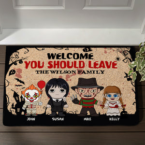 Welcome, You Should Leave, Gift For Family, Personalized Doormat, Horror Family Doormat 03NAHN210723HA - Doormat - GoDuckee