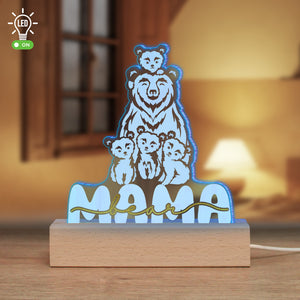 Personalized Gifts For Mom LED Light Mama Bear - Led Lights - GoDuckee