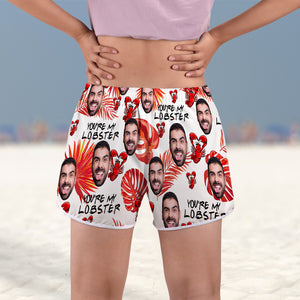 You're My Lobster-Custom Photo Couple Beach Shorts-Gift For Him/ Gift For Her- Couple Shorts - Beach Shorts - GoDuckee