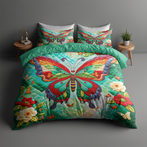 Personalized Butterfly Quilt Bed Set 05hupu170125 - Blanket - GoDuckee
